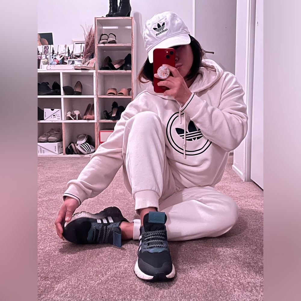 Adidas blue reflective lights